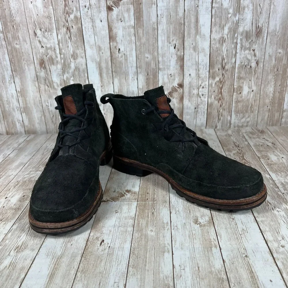 Sorel Men's Black Suede Chukka Ankle Boots Casual Leather Lace Up‎ Size 9.5
